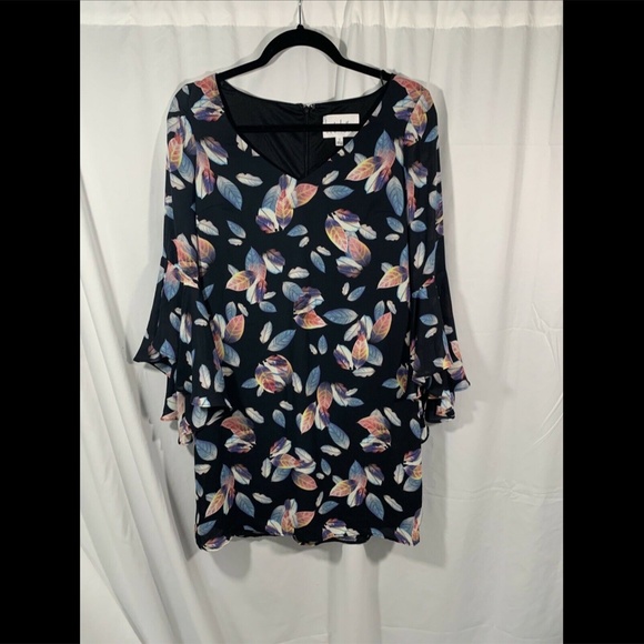 NWT Nicole Miller NY Long‎ Ruffle Sleeve Dress 2 - Picture 3 of 12